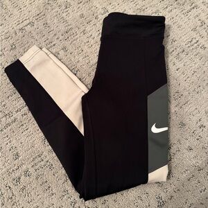 Nike Kids Black and Cream Leggings
